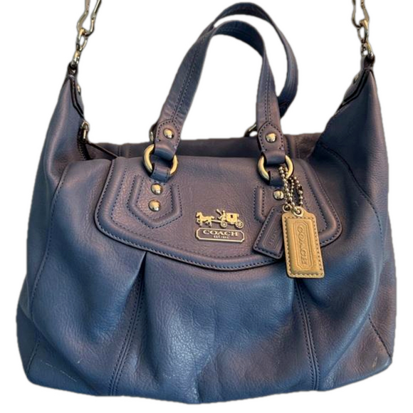 Coach Handbags - COACH 🔥 Madison Audrey Periwinkle Leather Satchel Shoulder Bag Handbag